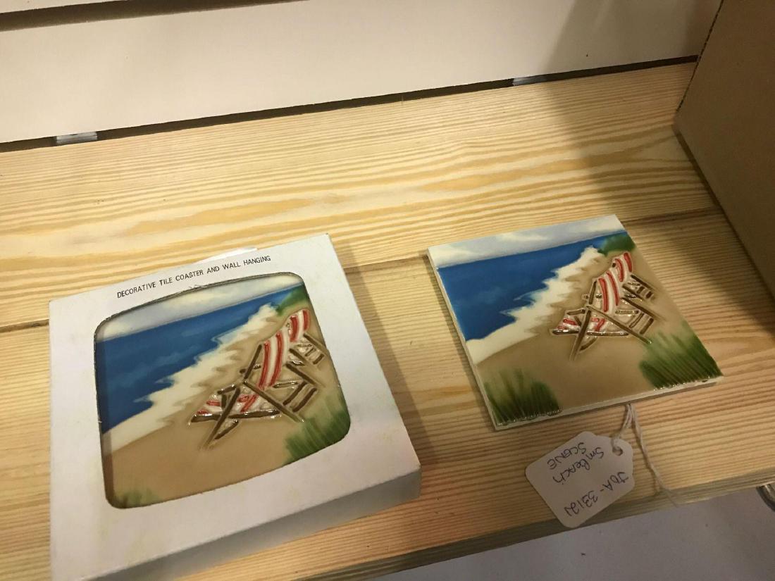Six Small Beach Scene Tiles (Coasters) (1 of 4)