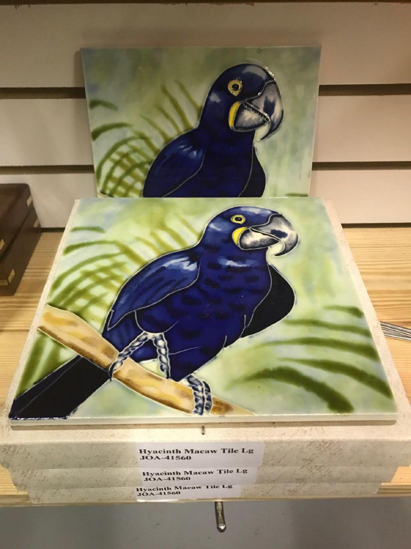 Five Hyacinth Macaw Tile Large: Measuring 8"x8" ï¾