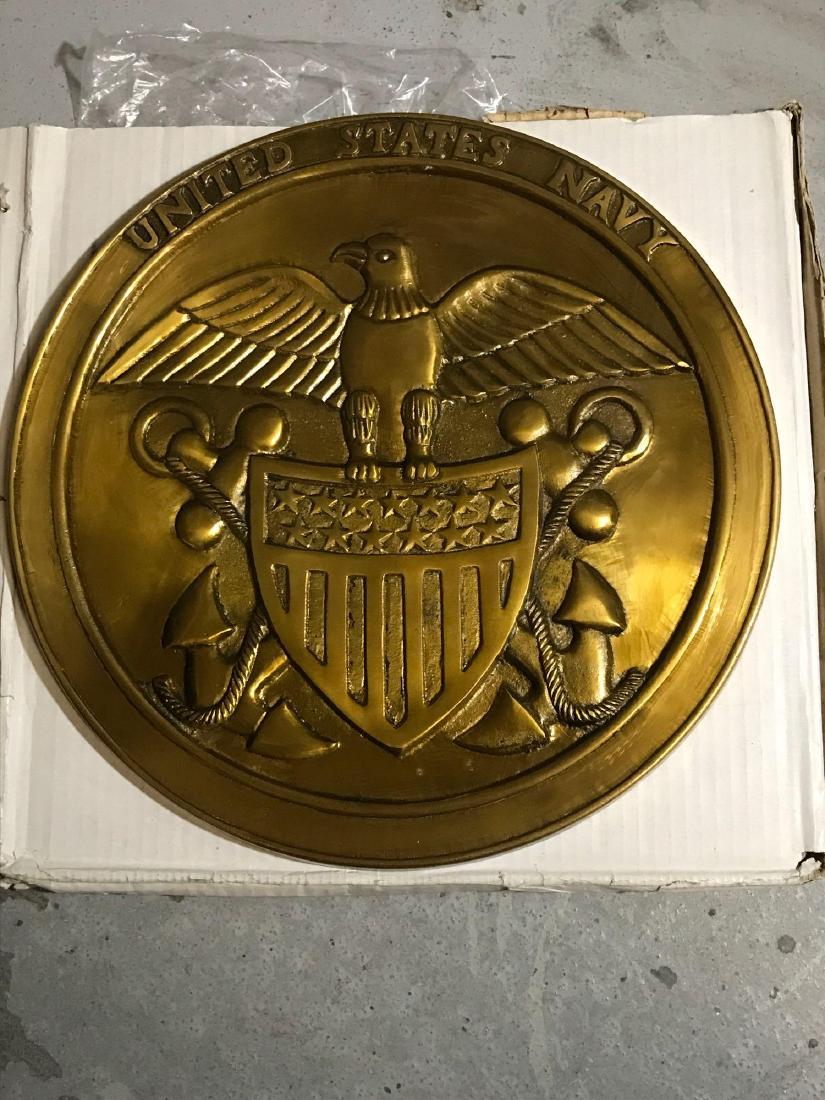 Heavy Brass US Navy Wall Plaque (1 of 4)