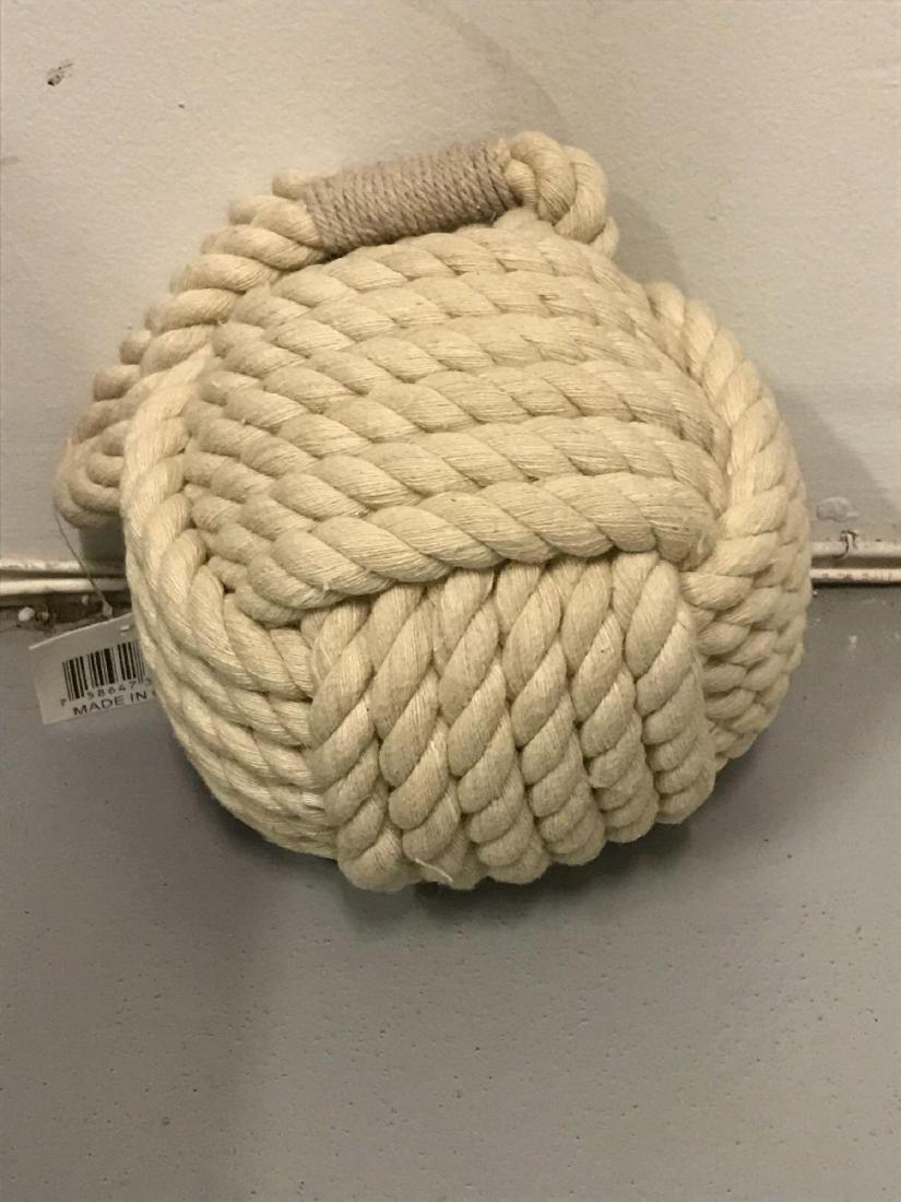 2 Large Ship's Rope Nautical Knot Ball: 2 Rope Knot in white.Â They make great doorstops.