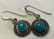 Sterling Silver and Turquoise Button Earrings - 3