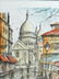 SIgned Pencil and Watercolor Paris Scene - 5
