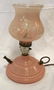 Antique Pink Glass Oil Style Lamp - 3