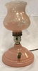 Antique Pink Glass Oil Style Lamp - 6