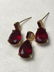 Ruby and Gold Colored Earring and Pendant Set - 2