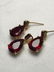 Ruby and Gold Colored Earring and Pendant Set - 3