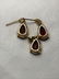 Ruby and Gold Colored Earring and Pendant Set - 4