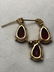 Ruby and Gold Colored Earring and Pendant Set - 5