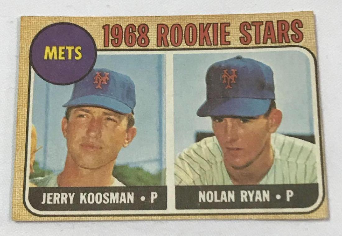 Nolan Ryan 1968 Rookie Card Topps 177: Nolan Ryan was one of the best in baseball and here is your chance to grab his rookie card. Split picture card with fellow New York Met Jerry Koosman. This ungraded card was recently discovered by the