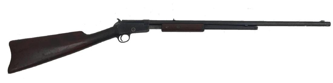 Marlin Model 25 Gallery Gun Pump Rifle .22 Short: Here is a rare rifle. This is a Marlin, Model 25, 22 caliber pump action, take down rifle. It is chambered in 22 short and 22 CB caps.Â This model was only made for two years in 1909 and 1910. The 