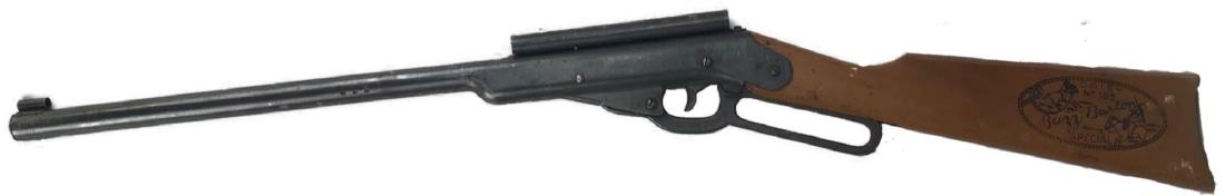 Daisy Buzz Barton Special BB Gun No. 195: In 1932, Daisy signed circus performer Buzz Barton to put his name on a special BB gun. Â It was the first to feature a branded stock â€“ Buzz Barton was burned into the left side of the butt i