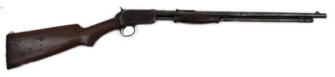 Winchester Model 1906 Gallery Gun: Here we have a vintage .22 caliber Winchester 1906 Slide Pump action rifle. Serial number 536122 stamped in 2 places. No cracks in the stock were discovered. A large percentage of the original finish