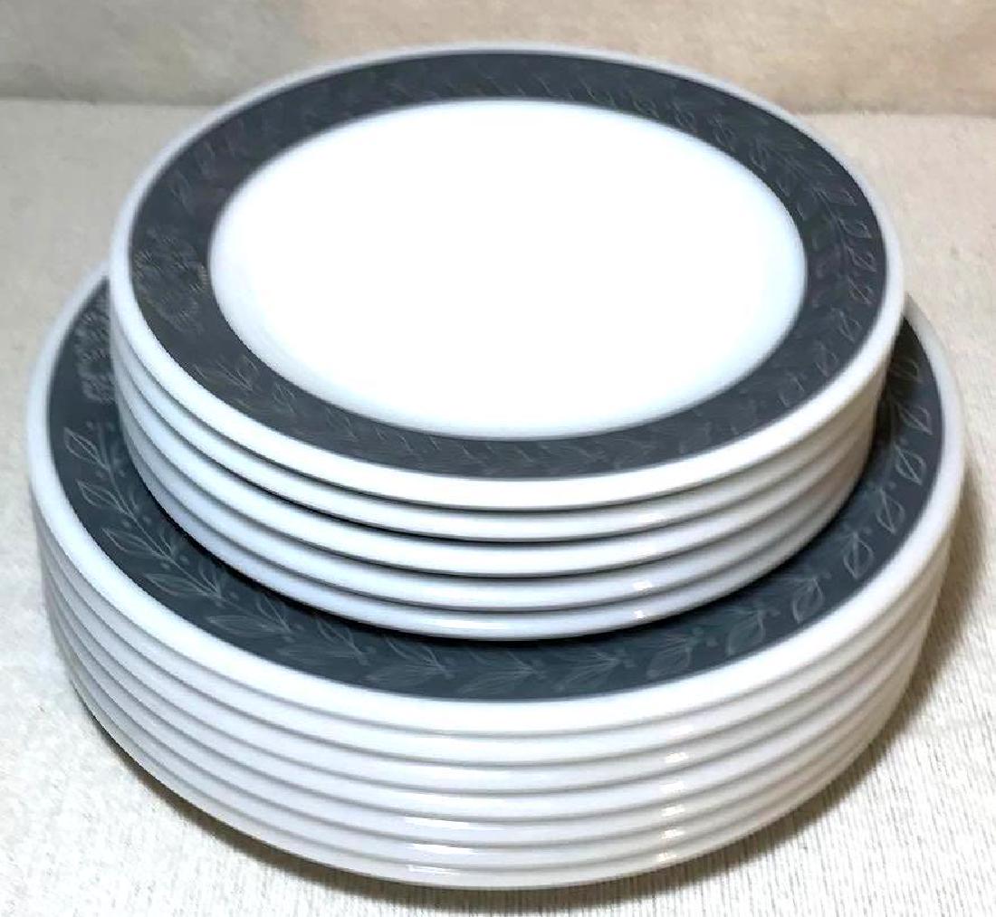 12 Pyrex Double Tough Plates Grecian Pattern: Here are 12 early commercial or restaurant ware pieces produced by Corning.Â The pattern is Grecian.Â This set includes 5, 7.225" Lunch or Salad Plates; and 7. 9" Dinner Plates.Â They are all