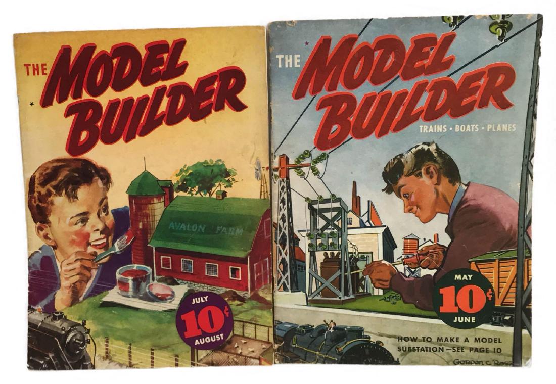 2 Model Builder Magazines: Two very fine copies of Model Builder magazine, May - June, 1937 and July - August, 1937, May - June edition Very Good showing slight chipping on spine and top edge, July - August edition Fine, excell