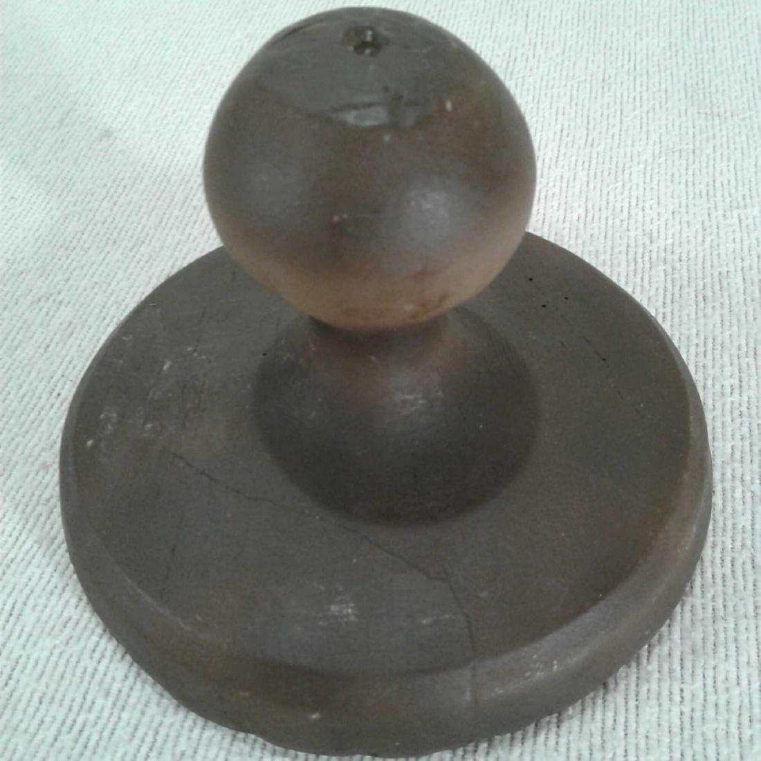 Vintage Wooden Carved Cookie/Butter Cutter: Vintage Wooden Carved Cookie/Butter CutterÂ Measures approximatelyÂ 4.5"D and is in good used condition. The is a slight crack in the wood, may be due to age. Does not appear to effect the integr