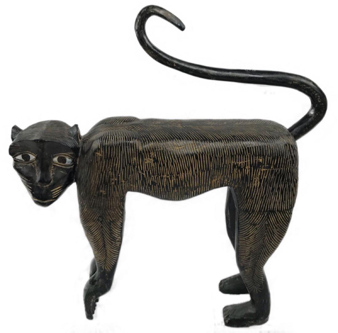 Unique and Stunning Large Carved Monkey Sculpture: Unique and Stunning Large Carved Monkey Sculpture; although this carved wooden sculpture is not marked it is from the estate that included other fine pieces of art from the African Continent. This scu