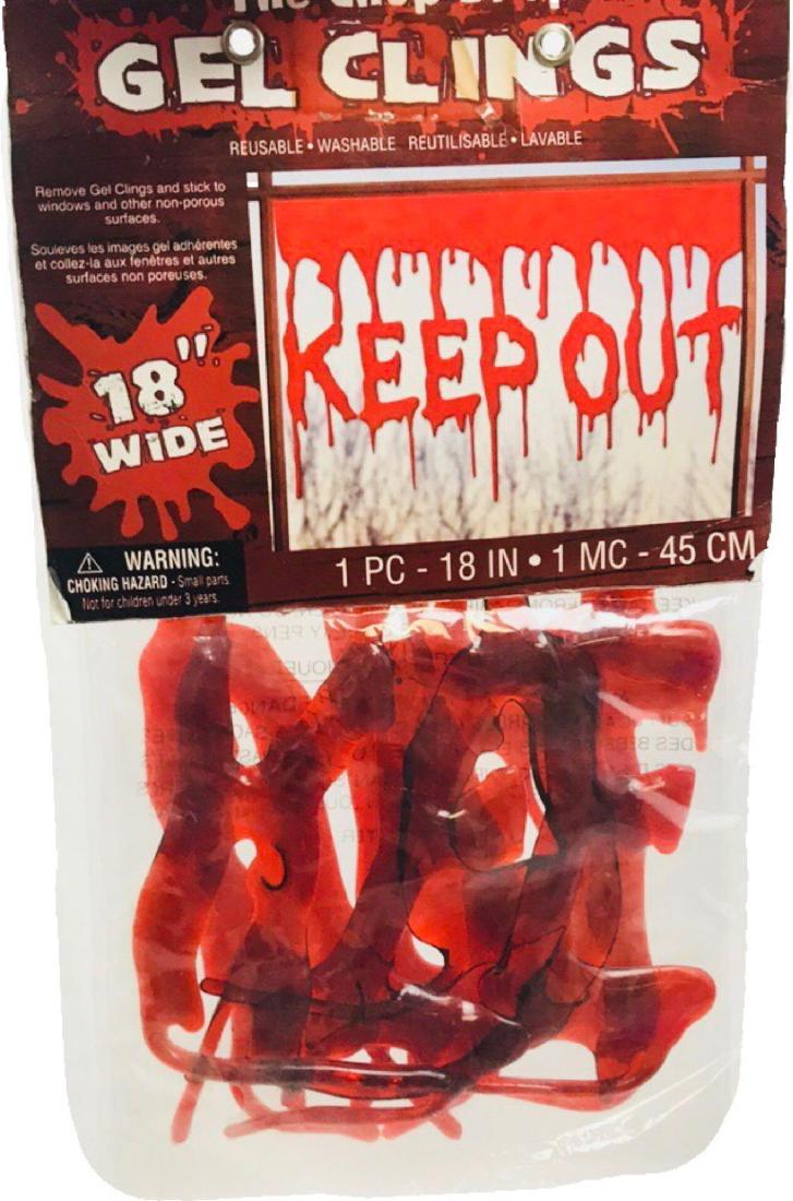 NOS - Gell Cling - Halloween - Keep Out - Window: NOS - Gell Cling - Halloween - Keep Out - Window Dressing. Item is unopened. However, packaging may show damage.