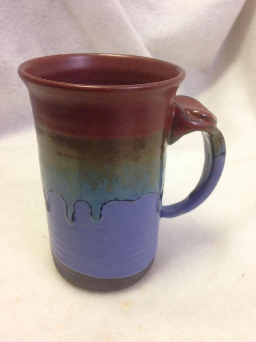 great Clay Stoneware Mug hand-made Desert Sky Themed -: Here is a wonder hand-made clay pottery mug. If you are a fan of Artisan Stoneware then look no more. This was made by a true craftsperson. It looks very 80's and is reminiscent of the evening