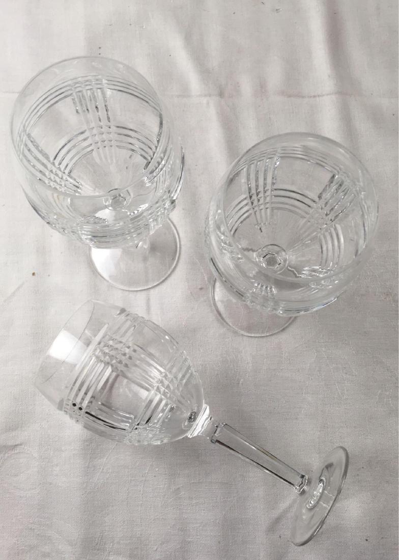 Lot of 3 Ralph Lauren Glen Plaid Crystal Wine Goblets: Set of 3 Ralph Lauren Glen Plaid Crystal Wine Goblets; these goblets all show the six-sided stem. All are marked. They are in excellent condition with clear clean glass and sharp lines. They measure 8
