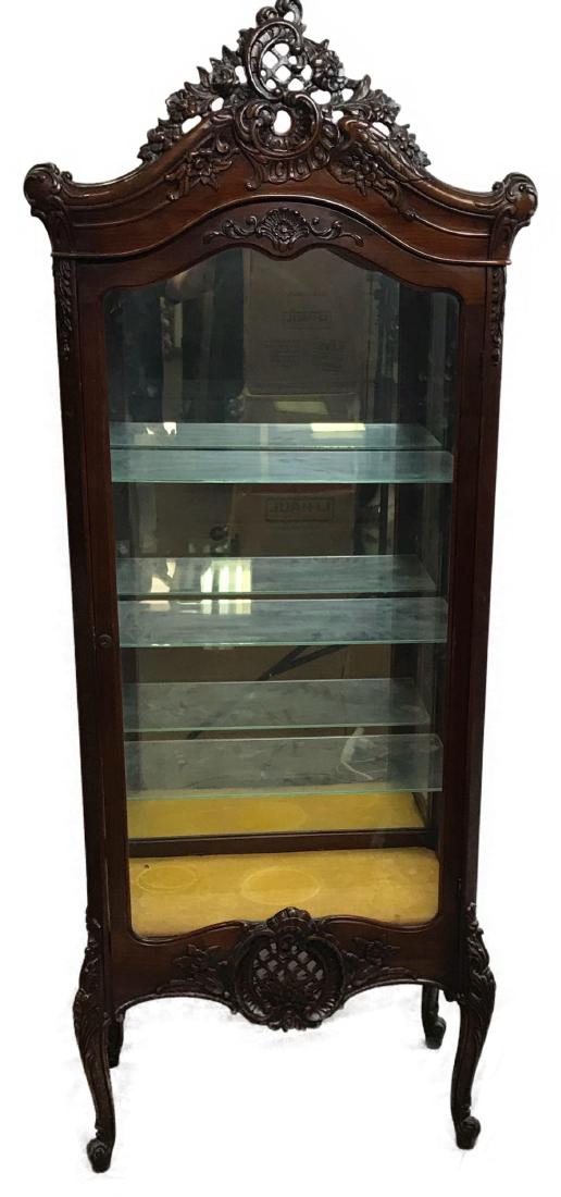 Antique Victorian Mahogany and Glass Curio