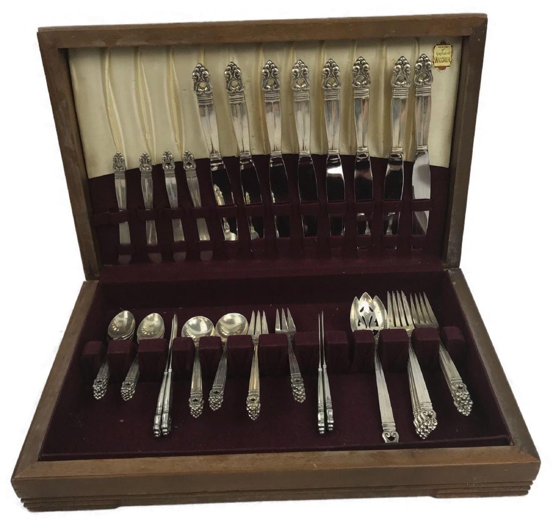 Vintage Sterling Silver Danish International Silverware: Vintage Sterling Silver Danish International Silverware Set This incredible sterling silver set comes complete with 8 6-piece sets and one serving spoon, all of which come in a beautiful genuine Ameri