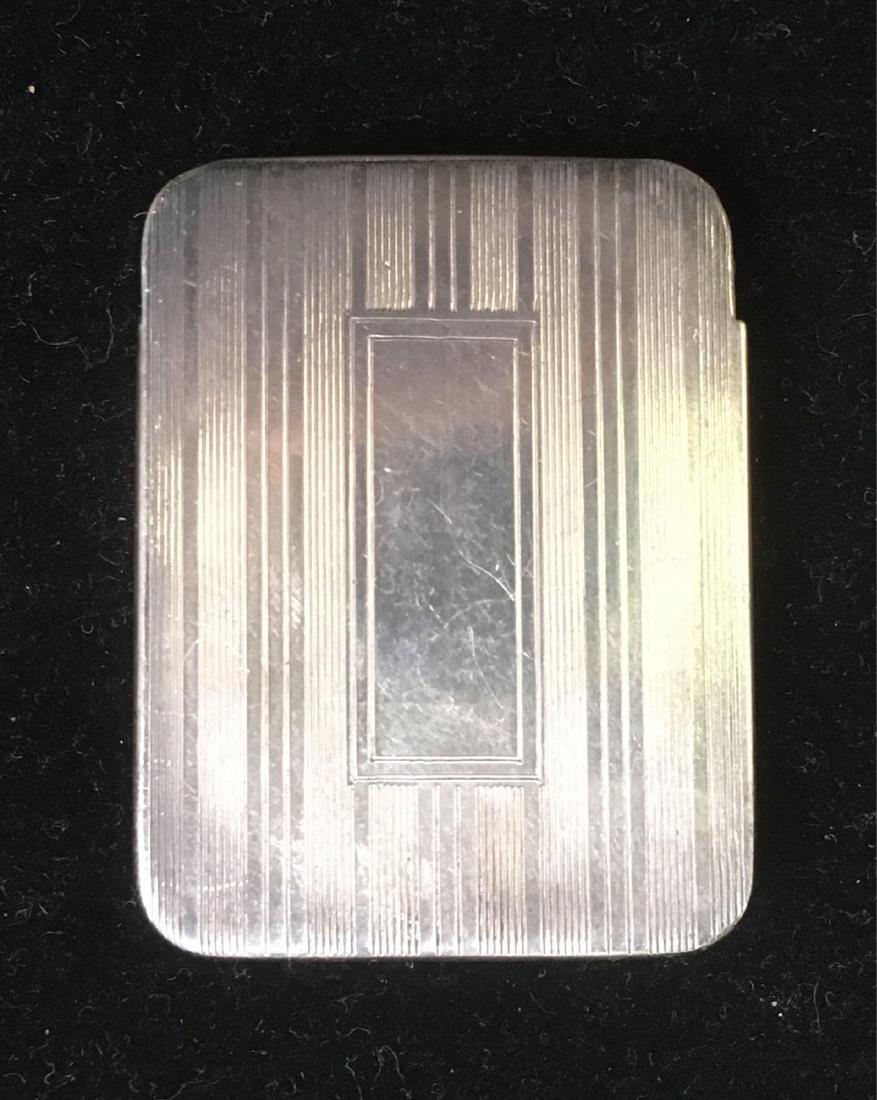 Vintage Tiffany and Co. Sterling Silver Pill Case: Pre WWII Tiffany sterling pill box. Item measures 1.7/8" L, 1.3/8" W, 1/4" D and weighs 28.3 grams.