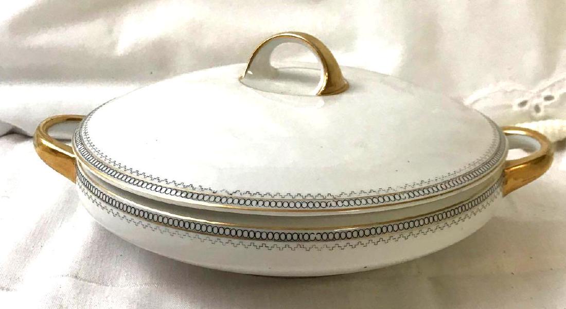 Vintage Nagoya Nippon Porcelain Serving Dish: Vintage Nagoya Nippon Porcelain Serving Dish; No chip, though has . some fading where gold is. It measures at approximately 10 1/2" W x 4" H.