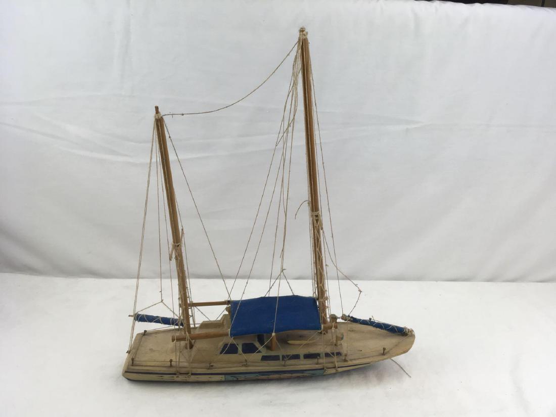 Ships Model, Pilot House Ketch San Blas: Ships Model, Pilot House Ketch San Blas; this is a carved balsa wood model. The model is named San BlasÂ which leads us to believe it is a souvenir from a vacation to the islands of Panama.It is in 