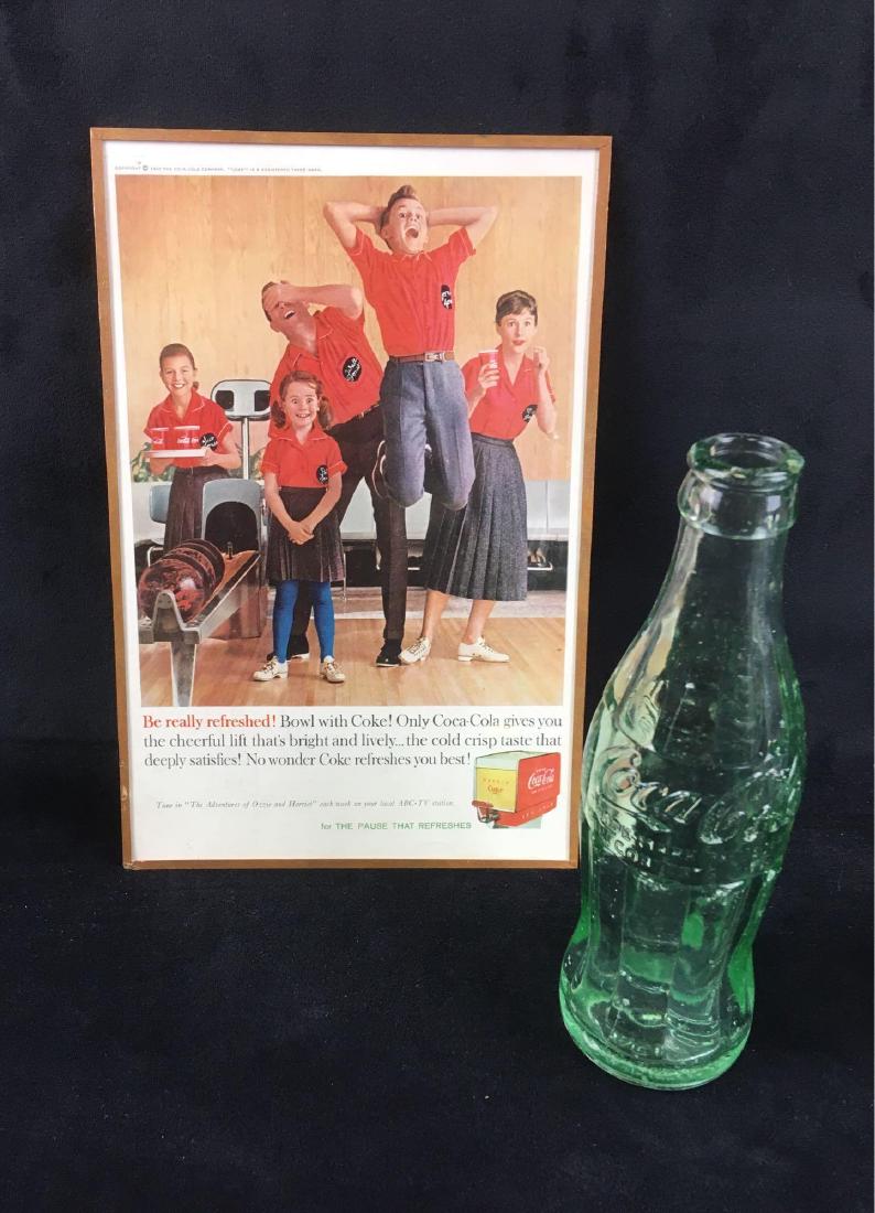 Vintage Coca Cola Advertisement and Bottle, Originals: Vintage Coca Cola Advertisement and Bottle, Originals; the ad is marked a "Not a Reproduction". The bottle is marked with the ChattanoogaÂ Glass Co. mark, and "Apalachicola, FLA" . Both are in very