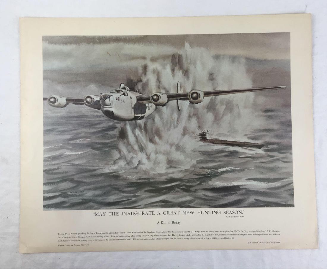 Vintage Print, "May This InaugurateÂ A Great New: Vintage Print, "May This InaugurateÂ A Great New Hunting Season";Â as quoted by Admiral Harold Stark, from the original watercolor by wight Shepler in the US Navy Combat Art Collection.Â This pr