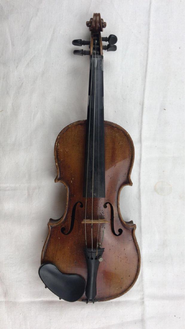 John Juzek Violin 18" L: John Juzek Violin 18" L;Â The instrument does have some wear due to age. The neck is taped and there is a 3" crack on the right side of the body as well as some scratching. Please review photos for
