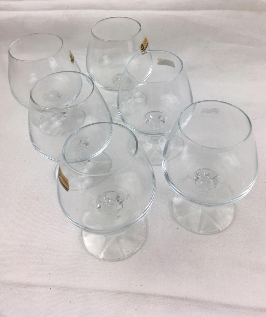 Set of 6 Vintage Crystal Brandy Sniffers, Bohemia Glass: Set of 6 Vintage Crystal Brandy Snifters, Bohemia Glass; a beautiful set, four of the glasses show the original label still affixed. This label reads "Bohemia Czechoslovakia". The glasses are in excel