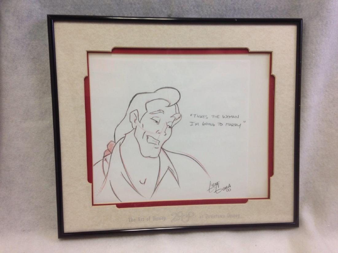 Disney Film Drawing - Gaston - Beauty and the Beast: Here is a very nice Disney Cartoon Drawing for the collector.Â It none other than the Gaston from Beauty and the Beast.Â Signed by the original Disney ArtistÂ Gene Gonda In 2000 for The Art Of