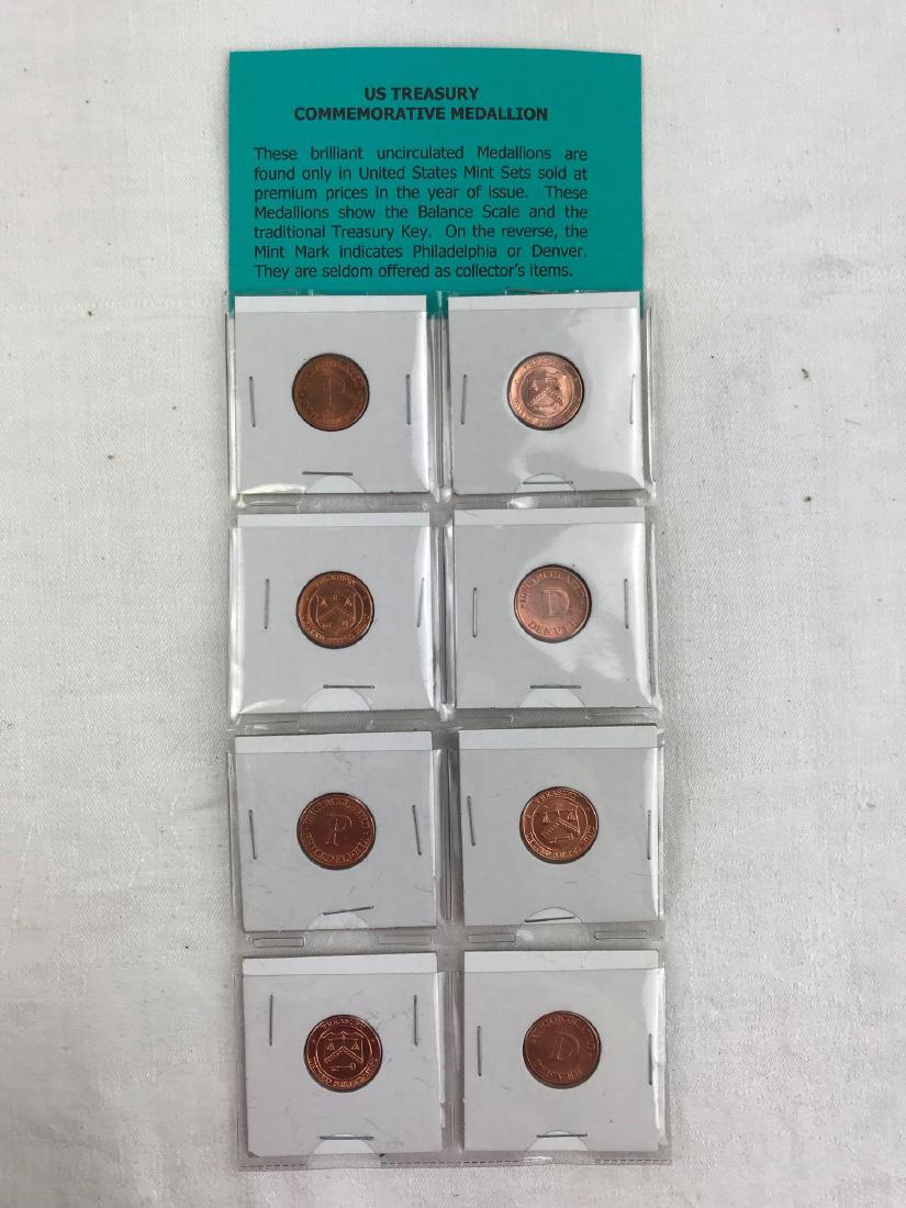 US Treasury Commemorative Medallion Set Of 6: US Treasury Commemorative Medallion Set Of 6; These brilliant uncirculatedÂ Medallions are found only in United State Mint Sets sold at premium pries in the year of issue. These Medallions show the 