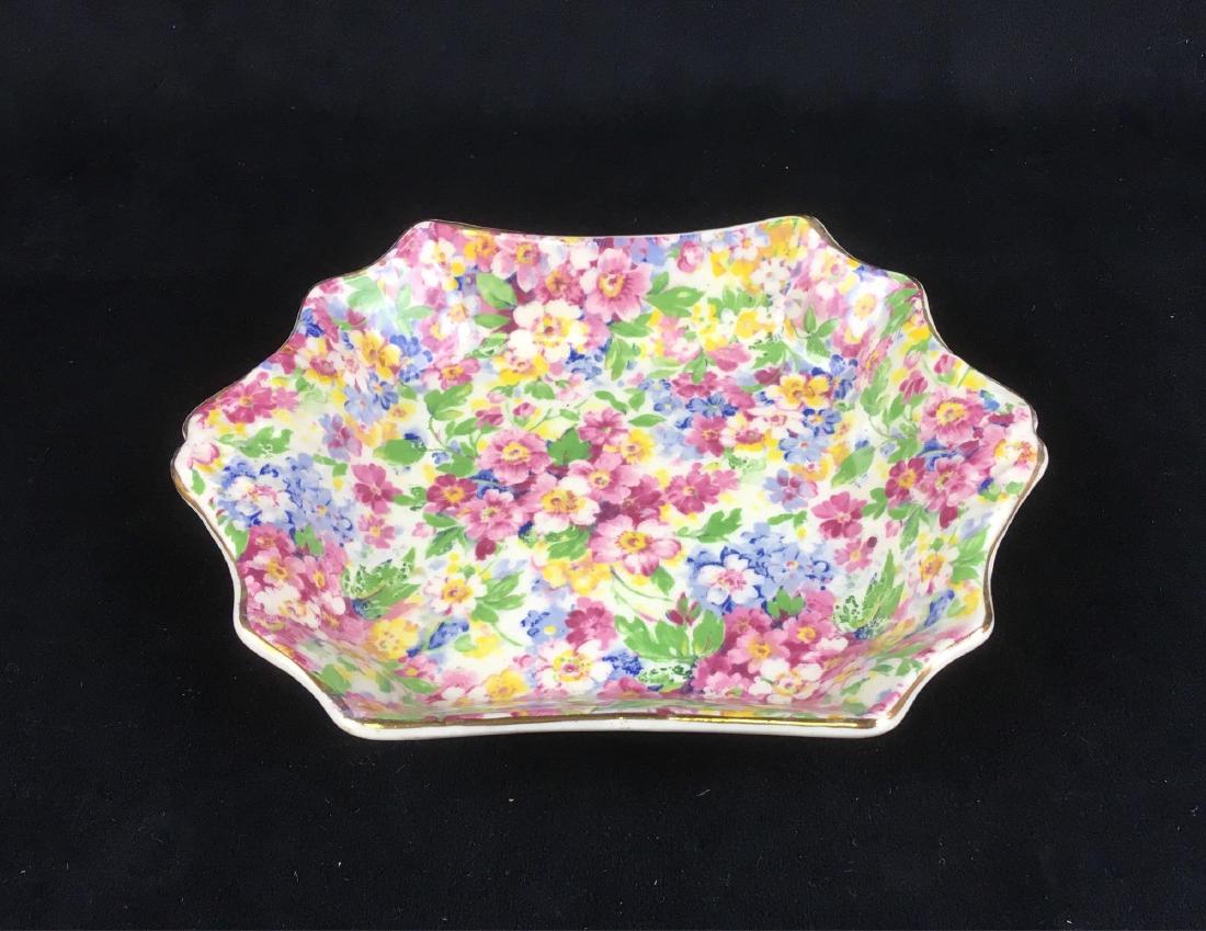 Vintage James Kent Porcelain Small Dish or Bonbon Tray: Vintage James Kent Porcelain Small Dish or Bonbon Tray Apple Blossom Pattern; a beautiful little dish, well marked. This pice is in good condition with the only issues noted are two very small chips o