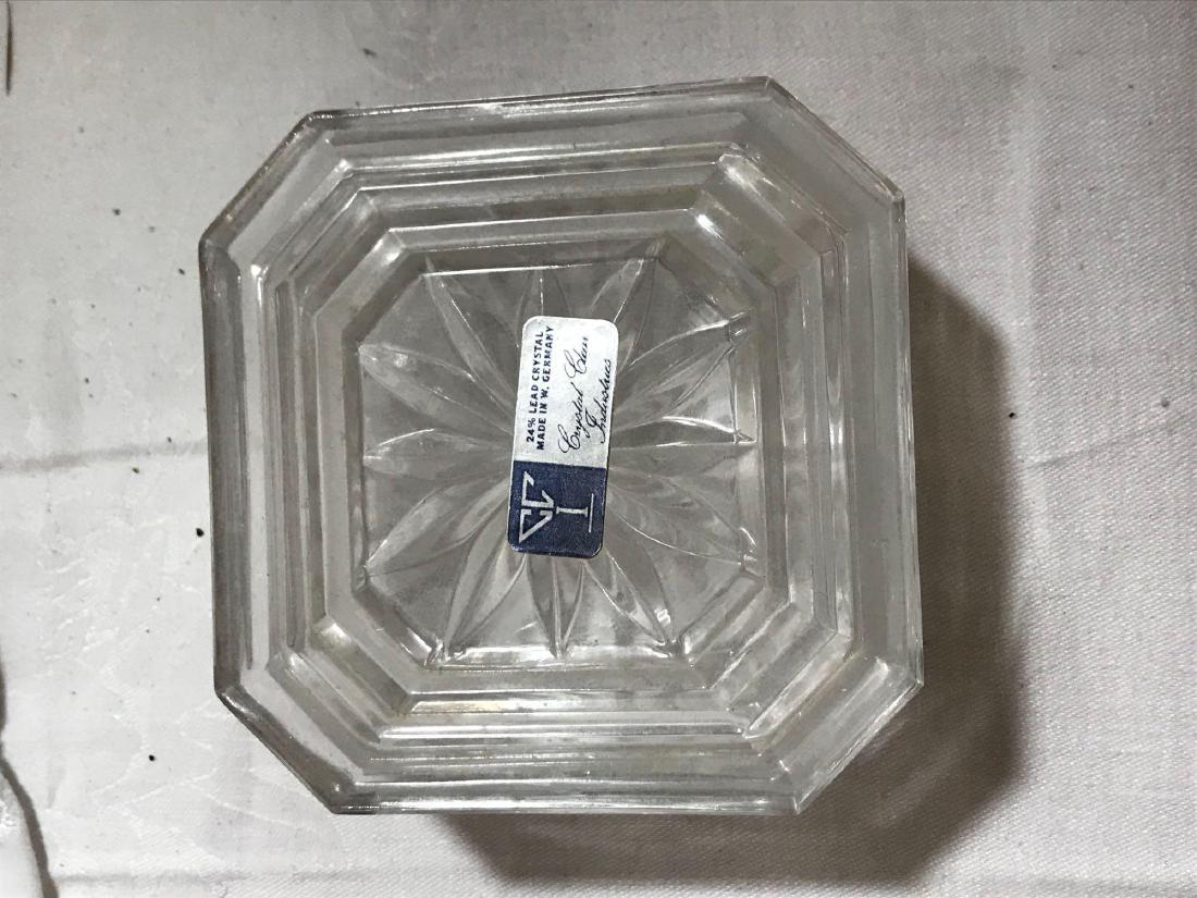 Crystal Clear Industries Trinket Dish: Crystal Clear Industries Trinket Dish; Made of 24% lead crystal with no chipping or scratching. It measures at approximately 4" L x 4" W X 2 1/4" H.