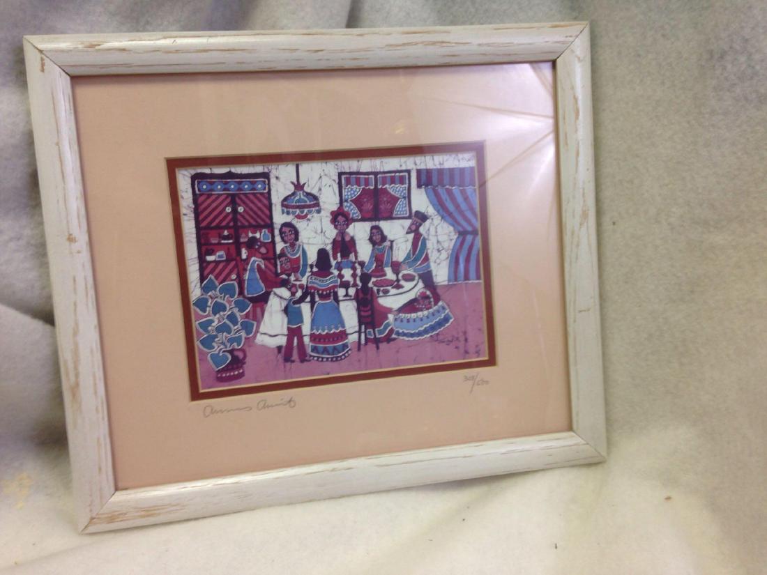 Nice Pueblo art print of a family eating Supper lot 1: Here is a nice Pueblo art print of a family eating Supper. Just look at the happy faces. Now, look at yours in the mirror.Â Isn't it nice? Condition: very good.Â Size: 10" x 14"