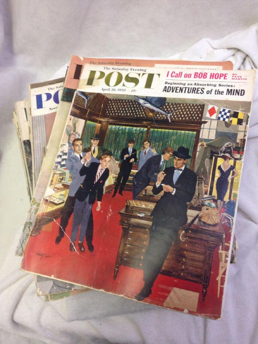 lot of 10 issues of the Saturday Evening Post Magazines: Here is a vintage lot of 10 issues of the Saturday Evening Post Magazines from 1958. Each issue includes a wonderful display of Mid-Century Decor and Fashion. Not to mention interesting Ads and Articl