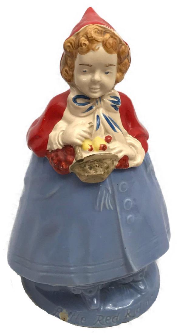 Vintage Little Red Riding Hood Art Pottery Cookie Jar: Little Red Riding Hood cookie jar, made by The Pottery Guild of America. This cookie jar is not marked but referenced on page 196 of ZeraÂ Collection cookie jar book. It is in good condition showing