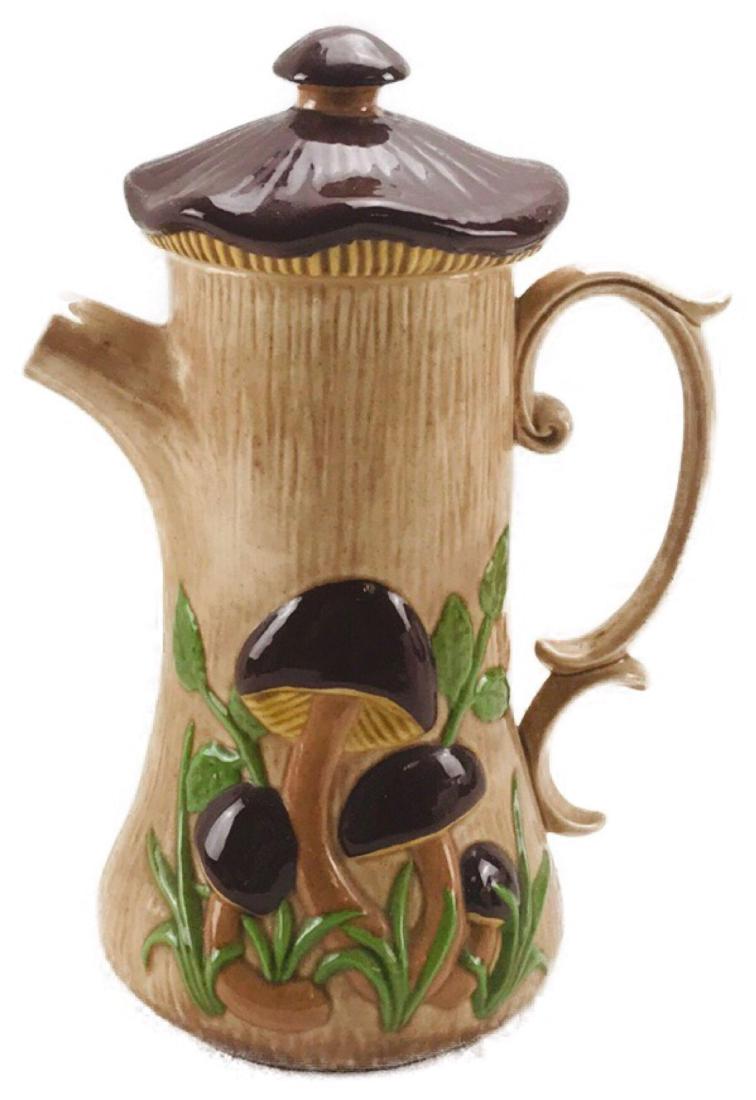 Vintage Art Pottery Pitcher with Lid, Signed