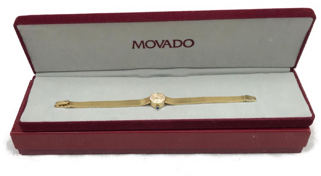 Vintage Movado 14 K Gold Ladies Watch: Vintage Movado 14K Gold Ladies Watch; an elegant and fine ladies watch. A 1960's MovadoÂ watch, known for elegance and innovation. This watch has a total weight of 23.14 grams. The bandÂ is of sup