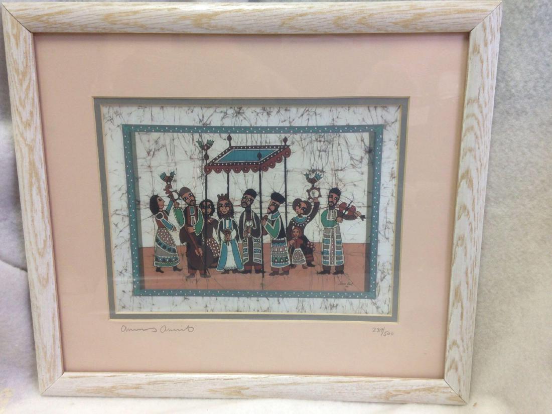 Nice Pueblo art print of a family eating Supper lot 2: Here is a nice Pueblo art print of a family eating Supper. Just look at the happy faces. Now, look at yours in the mirror. Isn't it nice? Condition: very good. Size: 14" x 16".