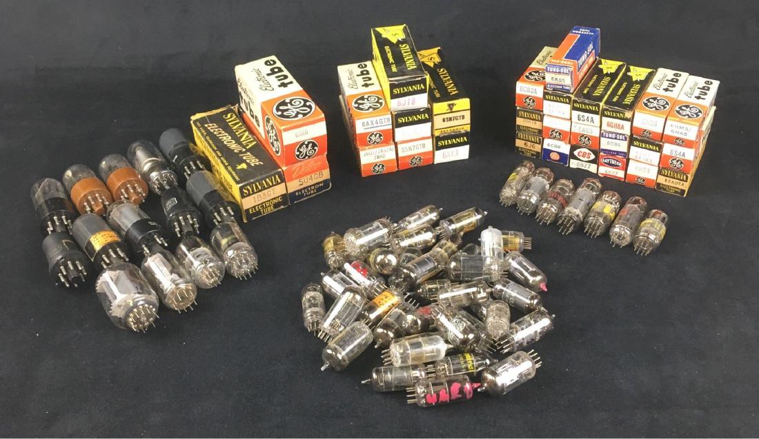Vacuum Tube Assortment Radio TV Hi Fi: 70+ assorted vintage vacuumÂ tubes of various size and brand. See photos for specifics. Tubes are mostly used and all are untested. Sold as is
