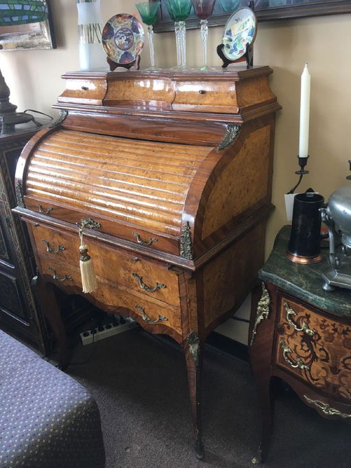 Vintage French Empire Roll Top Desk