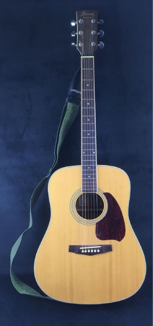 Ibanez Performance Acoustic Guitar PF10 with Gig Bag: Ibanez Performance Acoustic Guitar PF10 with Gig Bag, Instruction Book and DVD; so you want to be a rock and roll star, here is your chance. This acousticÂ guitarÂ shows a spruce face, mahogany ba