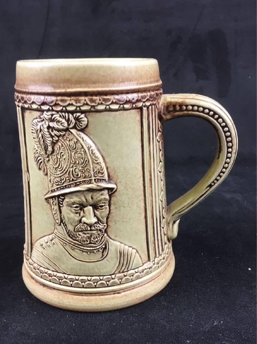 Unique Tankard Style Mug Showing Embossed Renaissance: Unique Tankard Style Mug Showing Embossed Renaissance Soldier; this is a quality mug, the soldier appears to be 16th century by the garb. The lines are sharp and clean. The mug is in very good conditi