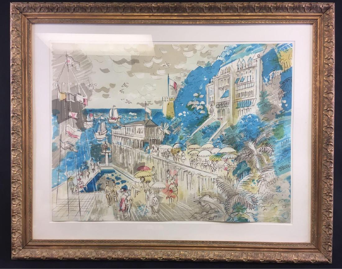 Signed Original Charles Cobelle Gouache Painting: Signed Original Charles Cobelle Gouache Painting; This is a signed original gouache painting by French artist Charles Cobelle that depicts a scene of the French Rivera.Â Â He is best known for his