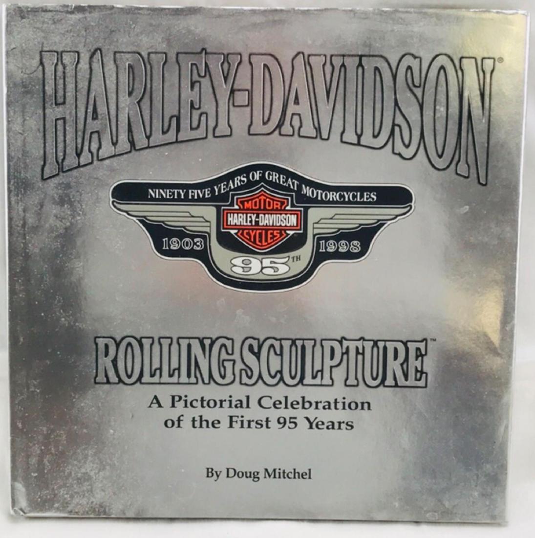 Harley-Davidson Rolling Sculpture Hardcover Book: Harley Davidson Rolling Sculpture Hardcover â€“ January, 1998 by Doug Mitchel (Author) The binding is coming loose in the front and back cover inside, please examine pictures for detail. There ca