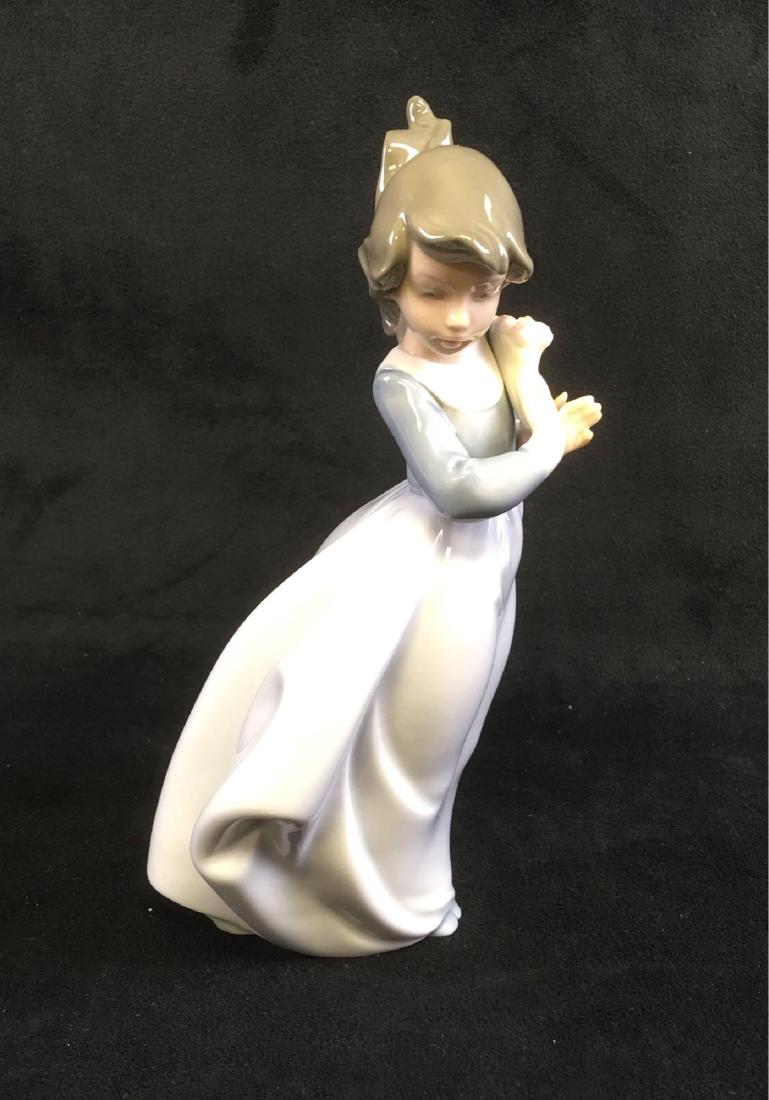Vintage NAO by Lladro Young Girl with Flowers Marked