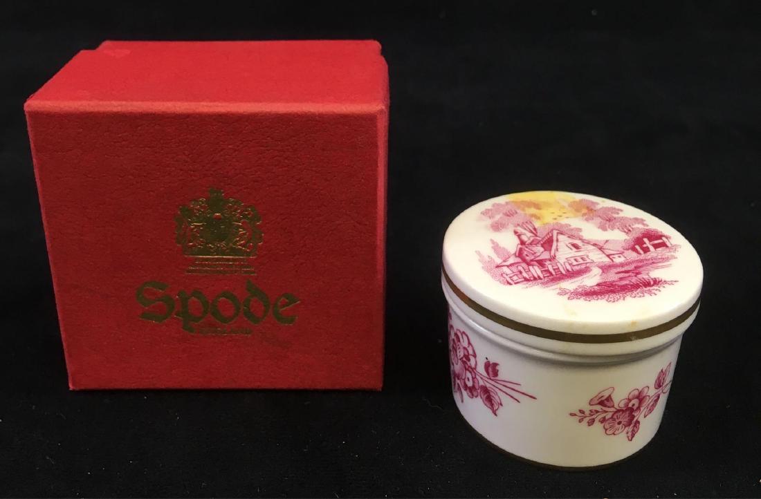 Josiah Spode 250th Anniversary Trinket Dish with Lid: Josiah Spode 250th Anniversary Trinket Dish with Lid; this fine piece of bone china is marked, it is packed in the original packaging and includes a document notating the history Spode. The dish and l